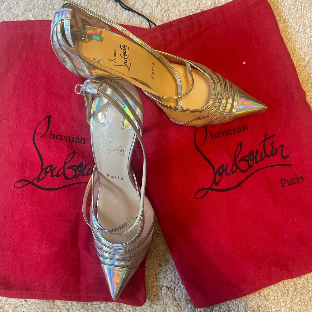 Christian Louboutin Holographic Silver Heels